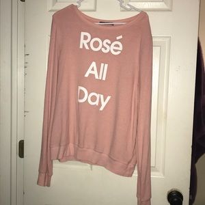 WILDFOX “Rosé All Day” Crewneck Sweater